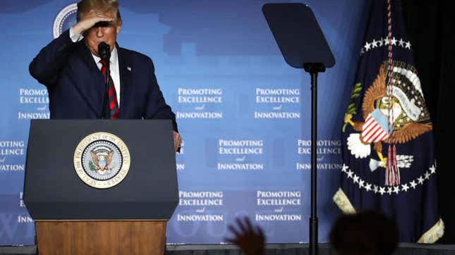 Donald Trump addresses the National Historically Black Colleges and Universities Week Conference at the Renaissance Hotel Sept. 10, 2019 in Washington, D.C. 