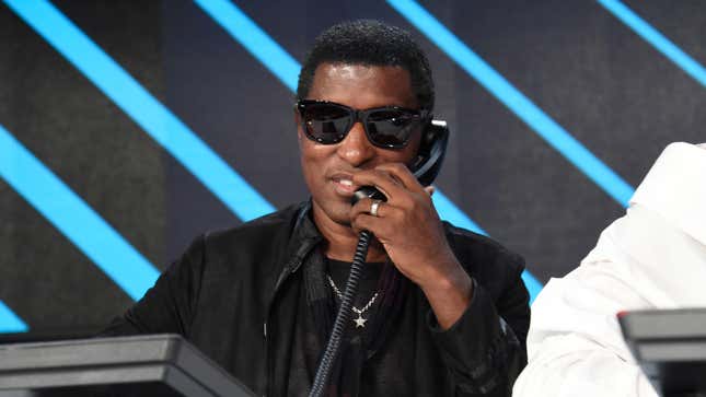 Kenneth ‘Babyface’ Edmonds participates in the phone bank onstage during “One Voice: Somos Live! A Concert For Disaster Relief” on October 14, 2017 in Los Angeles, California.