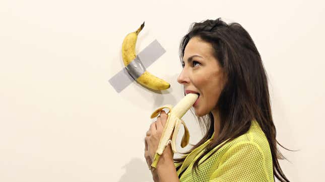 Image for article titled The conceptual artist who bravely ate a $120,000 banana speaks! [Updated]