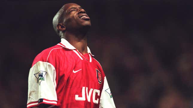Ian Wright during his playing days for Arsenal