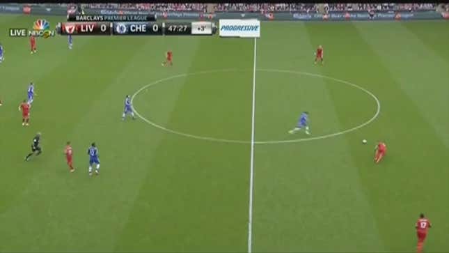 Steven Gerrard Slips, Allows Demba Ba To Score Easy Goal