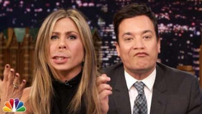 Watch Jennifer Aniston and Jimmy Fallon Flip Lips, Get Weird