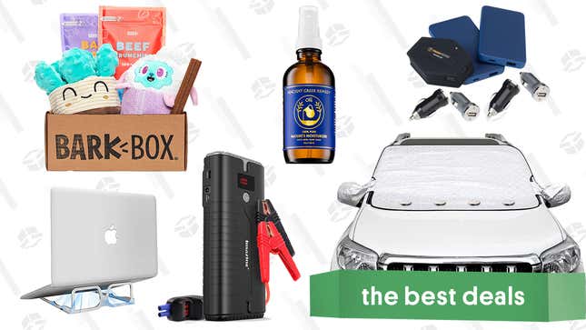 Image for article titled Sunday&#39;s Best Deals: BarkBox Subscription, Car Jump Starter, Portable Laptop Stand, Mophie Powerstation Charging Bundle, Windshield Snow Covers, and More