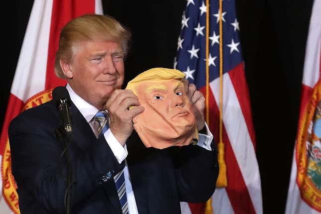 Image for article titled We Know What Trump Uses to Make His Face That Color. Hint: It’s Not Pig Vomit