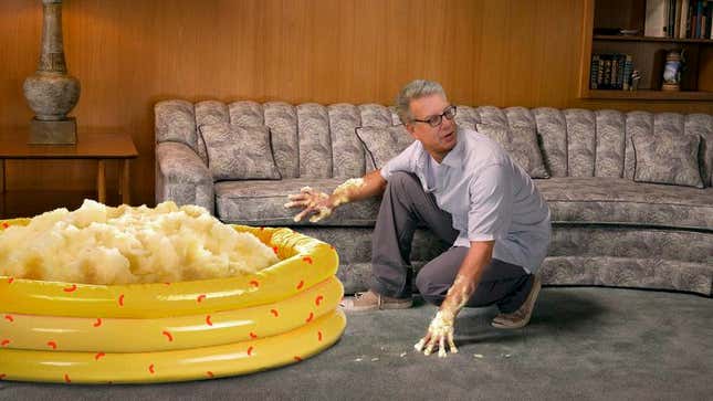 Image for article titled Marc Summers Realizes Police Will Immediately Look For Body In Giant Pile Of Mashed Potatoes