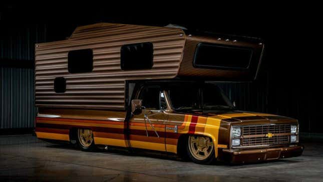 Image for article titled This Custom Retro Chevy Camper Is The Most Brown