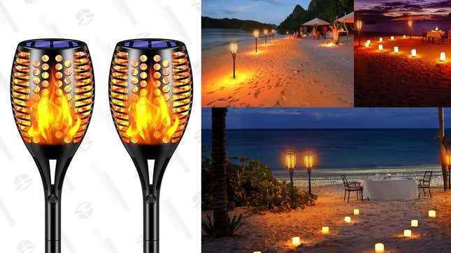 TomCare Two Solar Flame Torches | $36 | Amazon | Use code C6875HF3