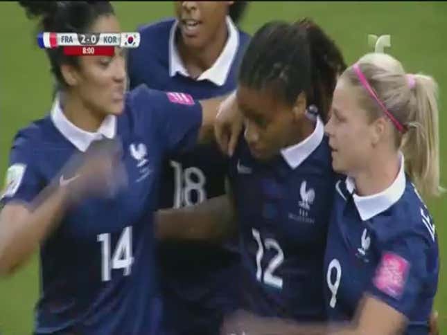 France Score Super Sweet Goal, Are Jumping All Over South Korea