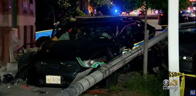 Image for article titled Two Baltimore Cop Cars Crashed Into Each Other For Some Reason