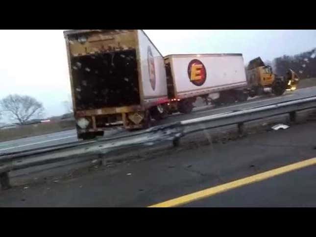 What It Looks Like When An Out-Of-Control Semi Comes Flying Toward You