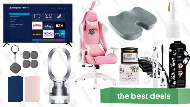 Image for article titled Saturday&#39;s Best Deals: Westinghouse 42&quot; Roku TV, AutoFull Rabbit Ears Gaming Chair, Nutale Bluetooth Trackers, Mophie Power Banks, Dyson Humidifier + Fan, and More