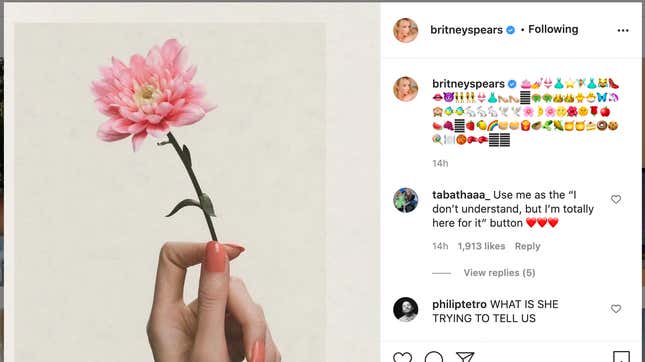 Image for article titled Let's Look at Britney Spears's Instagram for Just One Moment