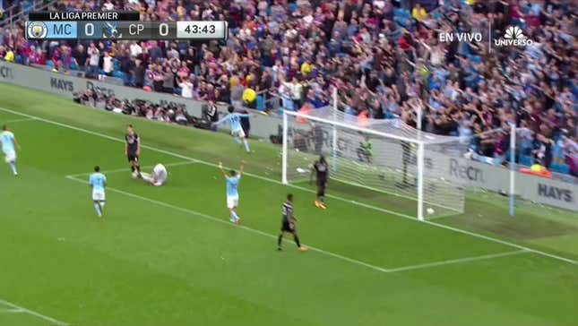 Leroy Sané Opens Scoring Against Crystal Palace With Volley Off Defender's Head
