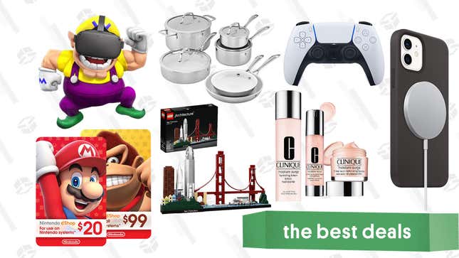 Image for article titled Wednesday&#39;s Best Deals: Nintendo eShop Gift Cards, PS5 DualSense Controller, LEGO Architecture Sets, Oculus Quest, Clinique Dewy for Days, Caliper CBD Powder, and More