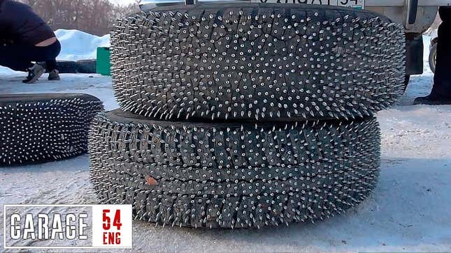 Watch This Guy Make Sketchy Studded Ice Tires Using Self Tapping Screws And Duct Tape