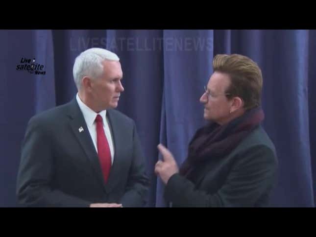 Oh Nice, Bono and Mike Pence Are Friends Now
