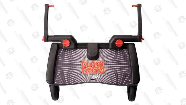 The Lascal BuggyBoard Maxi is compatible with most strollers on the market, allowing you you to add space for an extra child in a single or double stroller. Older kids can glide along by standing a top the board, making it a great solution for travel or those who prefer smaller strollers,