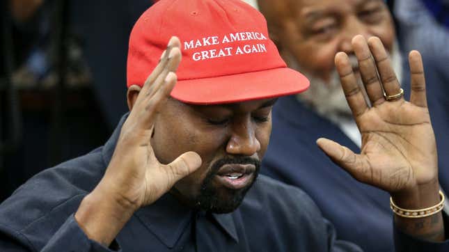 Kanye West speaks during a meeting with U.S. President Donald Trump in the Oval office of the White House on October 11, 2018 in Washington, DC. 