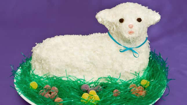 Image for article titled How hard can it be to make a 3D Easter lamb cake?