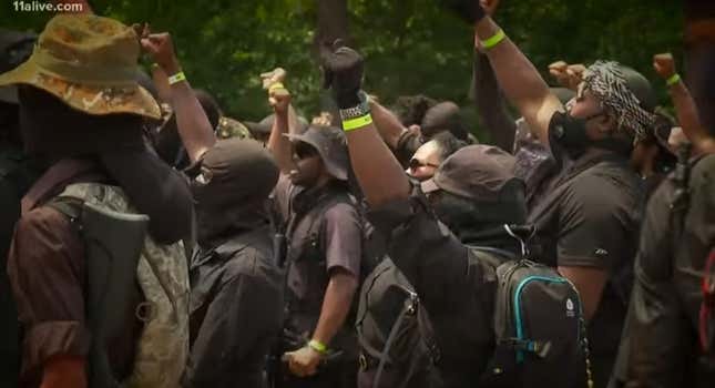 Image for article titled Armed Black Militia Marches Through Stone Mountain Park Calling for Removal of Nation’s Largest Confederate Monument