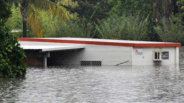 A flooded residence in Windsor, Australia.