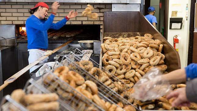 Bagel production from St-Viateur Bagel in Montreal (Photo: Thierry Tronnel/Corbis/Getty Images)
