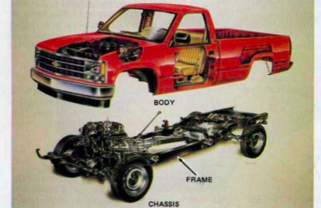 Picture of a traditional body-on-frame design. Photo from: America Pink
