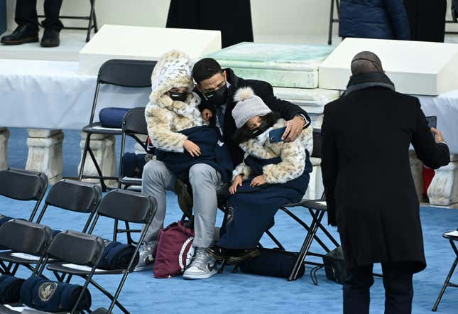 Image for article titled Joe and Kamala, I&#39;m Gon&#39; Let You Finish, But Nikolas Ajagu Rocking Jordan 1 Diors to Inauguration Brought a Joyous Tear to My Eye