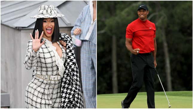 Cardi B; Tiger Woods