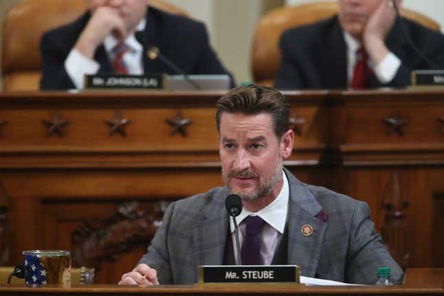 Representative Greg Steube, Republican of Florida, participates in the House Judiciary Committee hearing as part of the impeachment inquiry into US President Donald Trump on Capitol Hill in Washington, DC on December 9, 2019.