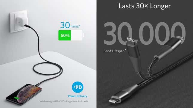 Anker 6&#39; PowerLine+ II USB-C to Lightning Cable | $17 | Amazon | Clip the $3 coupon