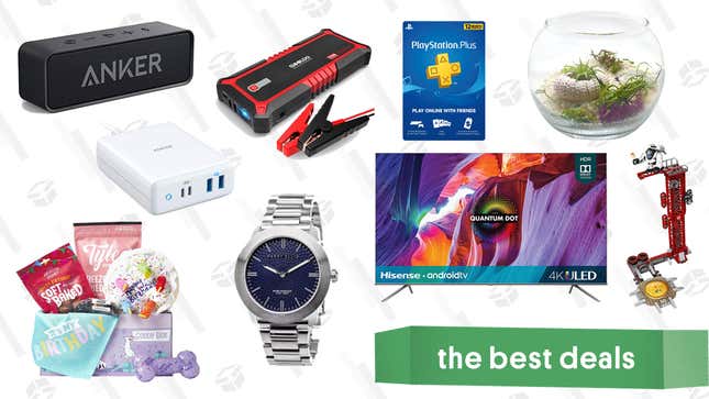 Image for article titled Wednesday&#39;s Best Deals: Overwatch LEGO Set, Hisense 75&quot; QLED TV, Etsy Terrarium Kit, 2000A Jump Starter, 12-Month PlayStation Plus, and More