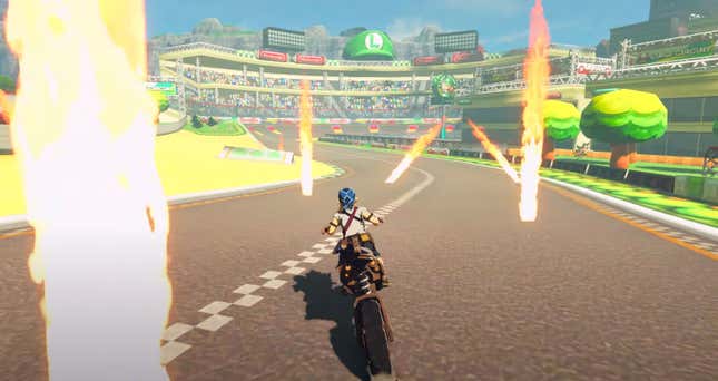 Image for article titled Mario Kart Mod Adds A Racetrack To Breath Of The Wild