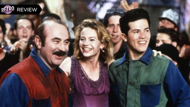 Bob Hoskins as Mario Mario, Samantha Mathis as Princess Daisy, and John Leguizamo as Luigi Mario.