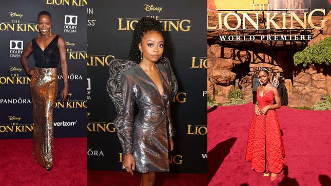 Image for article titled All the Animal Print, Metallics, Feathers and Beyoncé at The Lion King Premiere