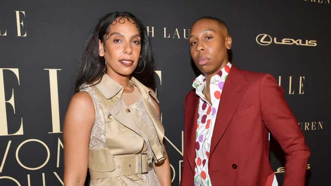 Melina Matsoukas, left, and Lena Waithe attend ELLE’s 26th Annual Women In Hollywood Celebration on Oct. 14, 2019, in Beverly Hills, Calif.