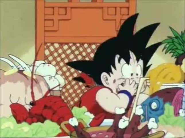 Over Five Minutes of <i>Dragon Ball</i> Characters Eating