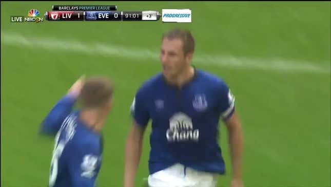 Everton Saves Point At Liverpool with Phil Jagielka Half-Volley Stunner