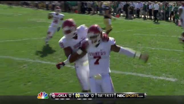 Tommy Rees Picked Off, Sooners Return For Touchdown