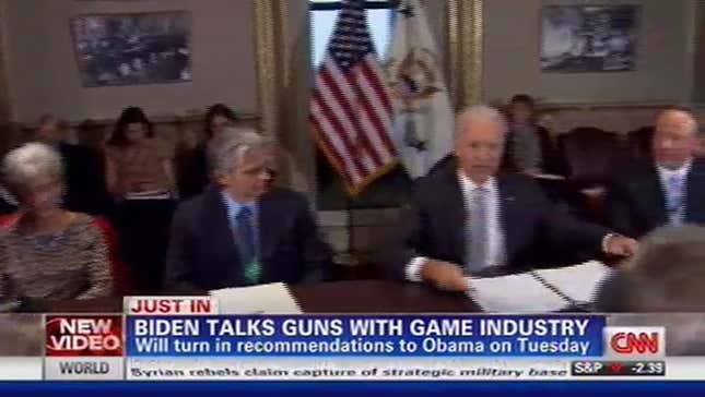 Joe Biden Sat Down With Gaming’s Leaders Today, And One Of Them Brought A Copy of <em>Blastman III</em>