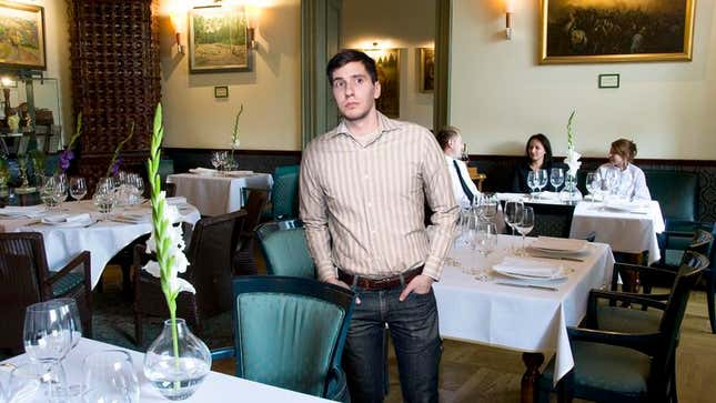 Image for article titled Man Filled With Gratitude At Sight Of Other Customer In Nice Restaurant Wearing Jeans