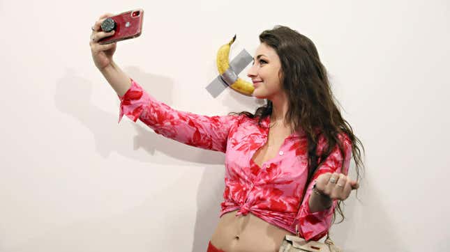 “Comedian,” aka the Art Basel Banana, not part of the current exhibit
