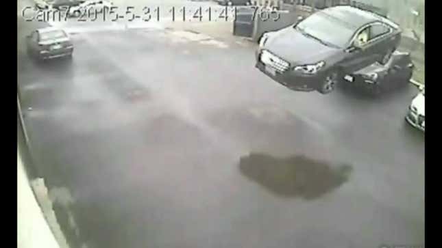 This Wreck Of A Car Flying Into A Building Looks Like A Movie Clip