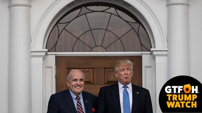 Image for article titled GTFOH Trump Watch: The Trump and Rudy Show Hit the Road