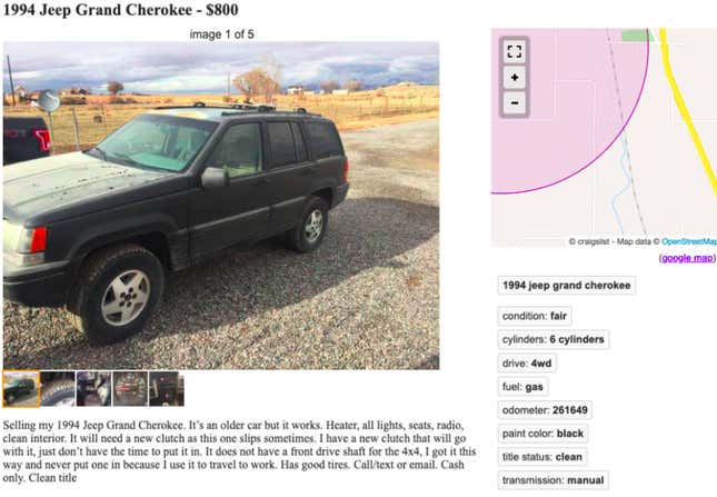 Screenshot: Craigslist/Gabe