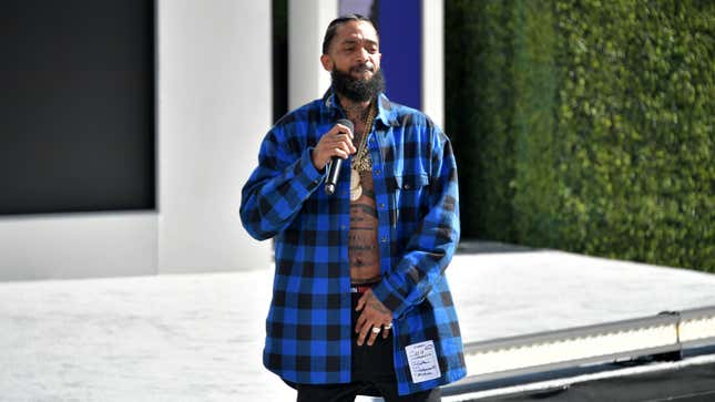 Nipsey Hussle performs onstage at Live! Red! Ready! Pre-Show, sponsored by Nissan, at the 2018 BET Awards on June 24, 2018 in Los Angeles, California. 