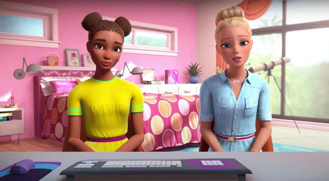 Barbie, right, and her friend Nikki explain how racism works.