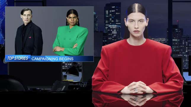 Image for article titled Everyone Speaks Simlish in Balenciaga's Dystopic Vision of the Future