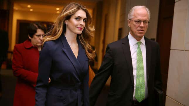 Hope Hicks, then White House communications director and adviser to Donald Trump, arriving at the U.S. Capitol Visitors Center before testifying before the House Intelligence Committee Feb. 27, 2018, in its probe into Russia’s interference in the 2016 election.