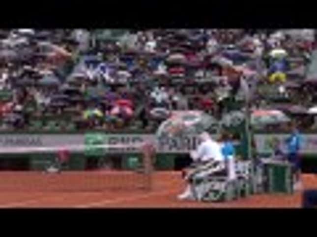Novak Djokovic Chills With Ball Boy During Rain Delay
